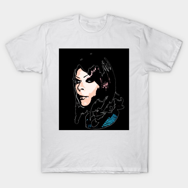 drag queen black background T-Shirt by Marccelus